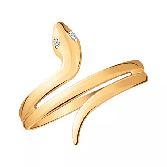 Кольцо с фианитом из золота