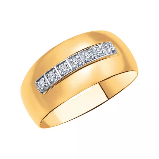 Кольцо с фианитом из золота