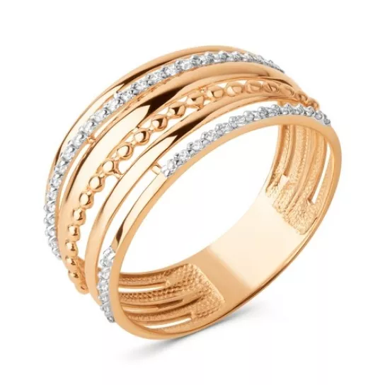 Кольцо с фианитом из золота