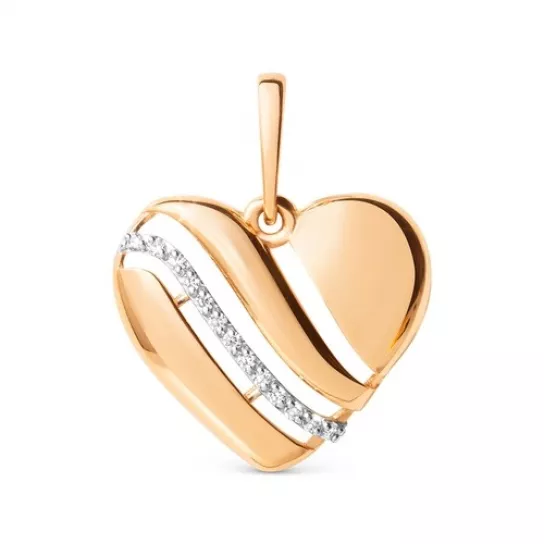 Подвеска с фианитом из золота