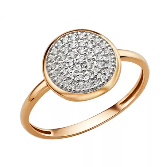 Кольцо с фианитом из золота