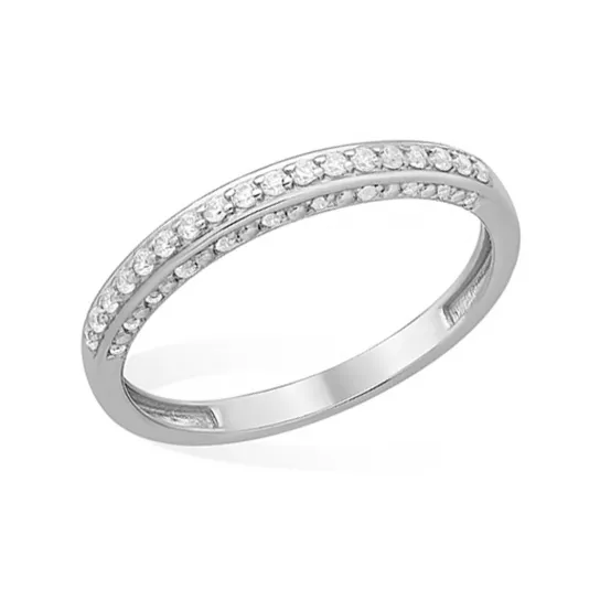 Кольцо с фианитом из серебра