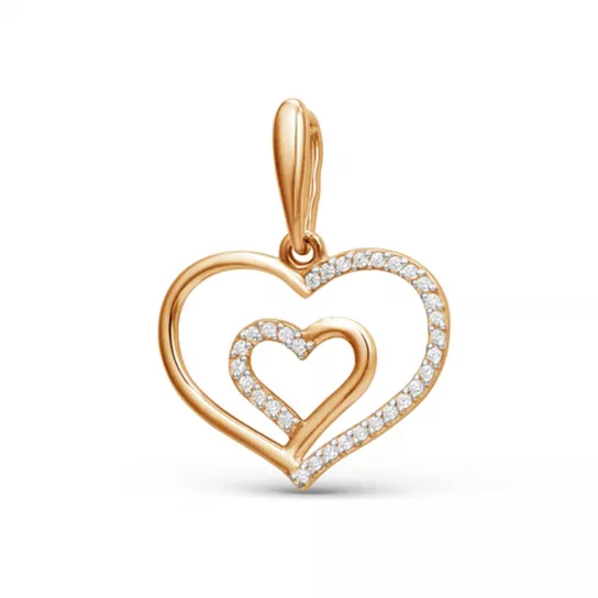 Подвеска с фианитом из золота