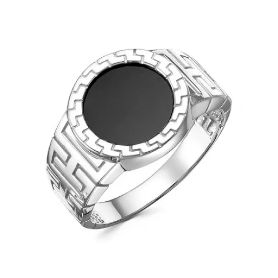 Кольцо-печатка с фианитом из серебра