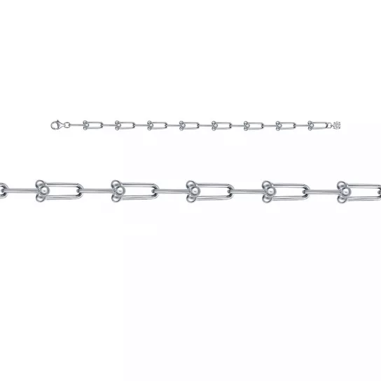 Браслет с фианитом из серебра