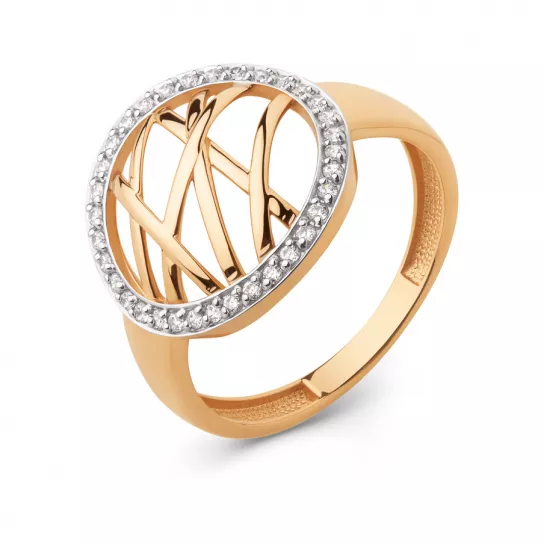 Кольцо с фианитом из золота