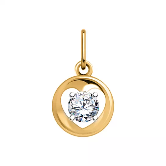 Подвеска с фианитом из золота