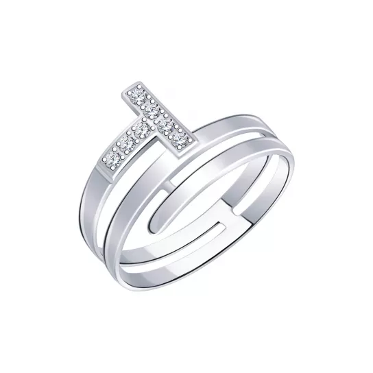 Кольцо с фианитом из золота