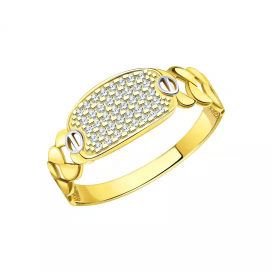 Кольцо с фианитом из золота