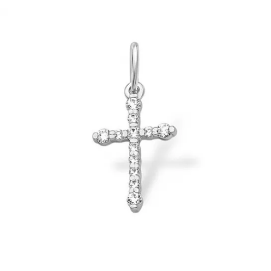 Крест с фианитом из серебра