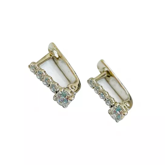 Серьги детские с фианитом из серебра