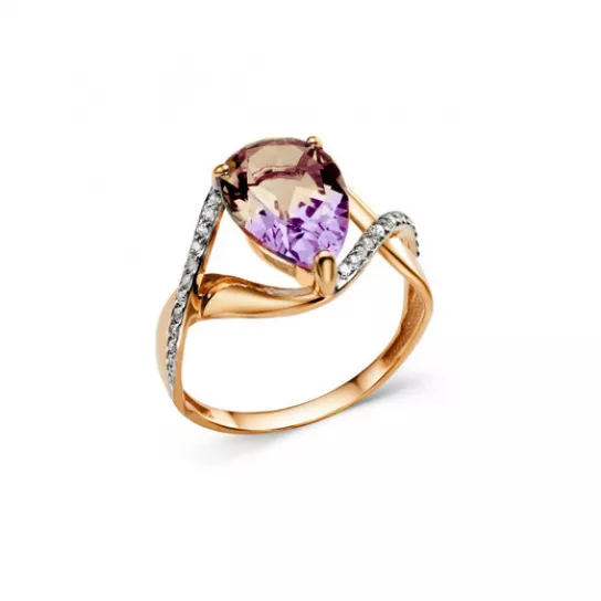 Кольцо с фианитом из золота