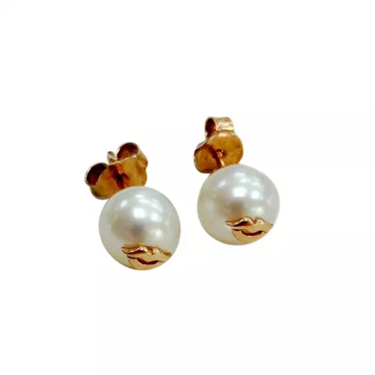 Пусеты с жемчугом из золота