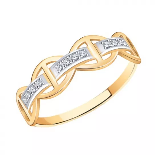 Кольцо с фианитом из золота