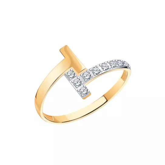 Кольцо с фианитом из золота