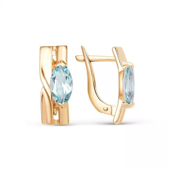 Серьги с топазом из золота