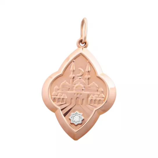 Подвеска с фианитом из золота