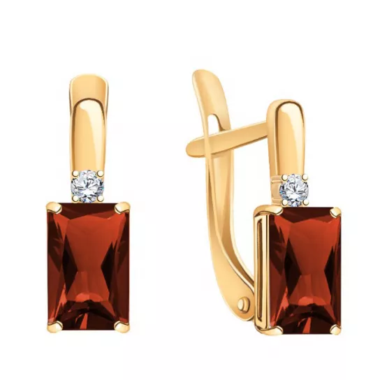 Серьги с ситаллом из золота