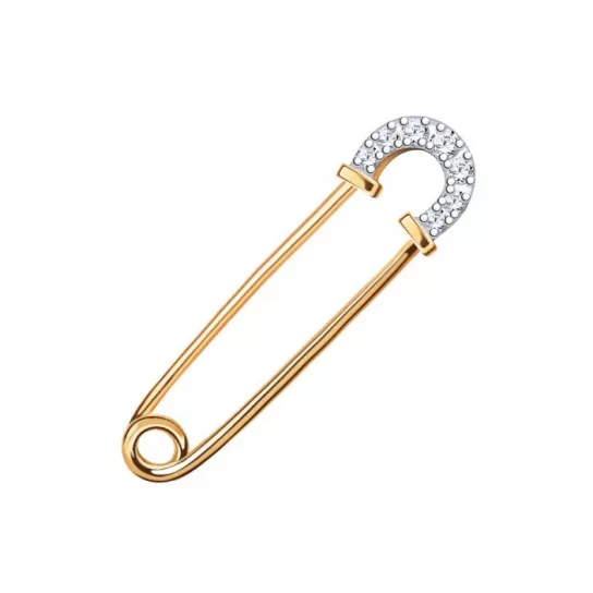 Булавка с фианитом из золота