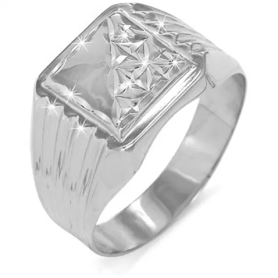 Кольцо-печатка из серебра