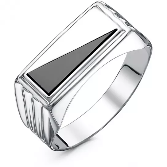 Кольцо-печатка с фианитом из серебра