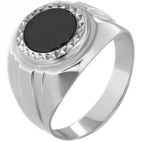 Кольцо-печатка с фианитом из серебра