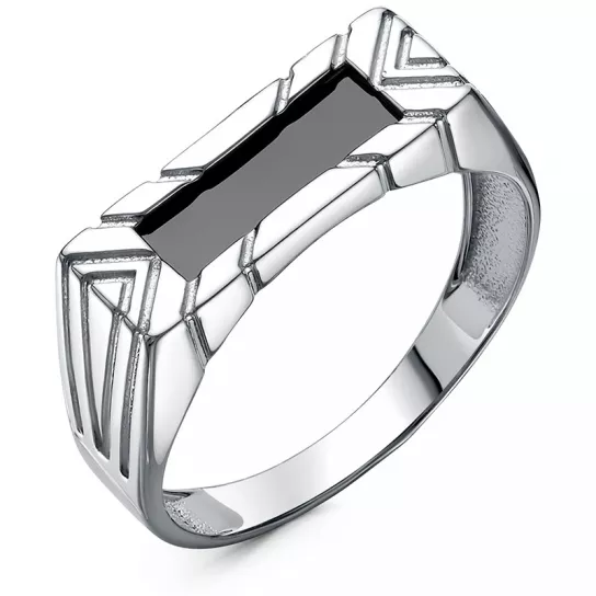 Кольцо-печатка с фианитом из серебра