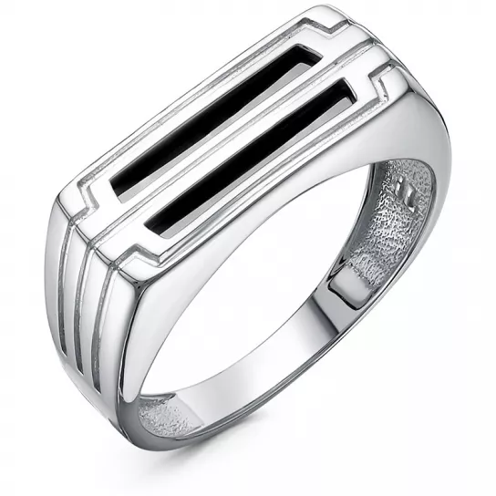 Кольцо-печатка с фианитом из серебра