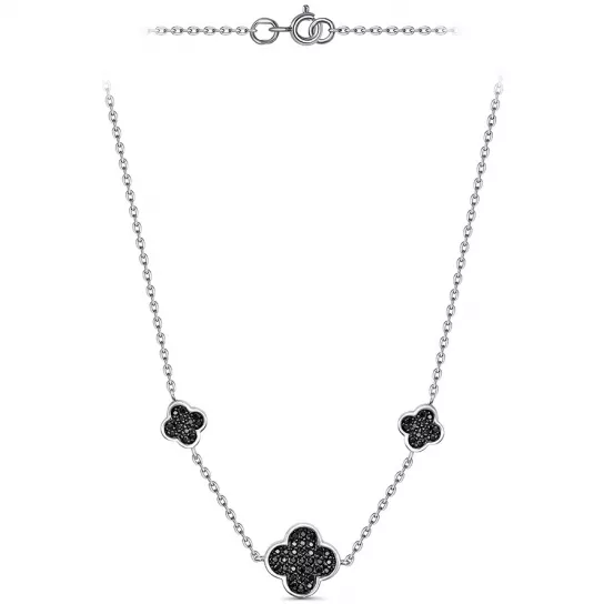 Колье с фианитом из серебра