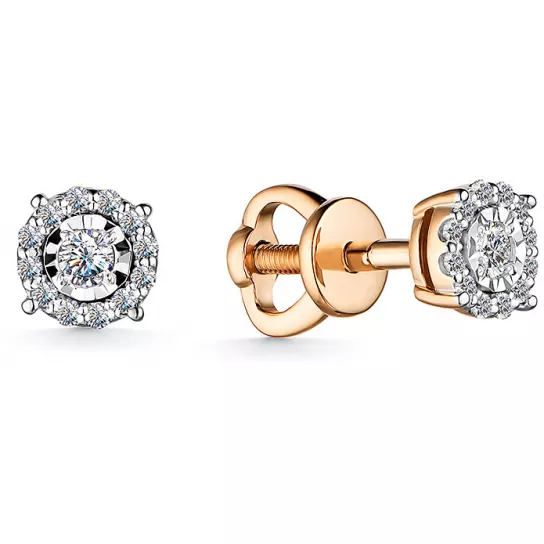 Пусеты с бриллиантами из золота