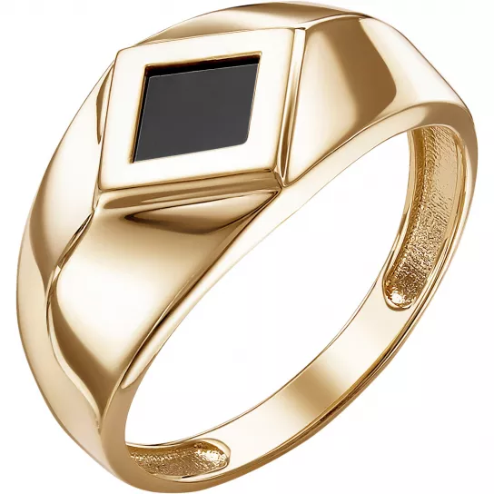 Кольцо с ониксом из золота