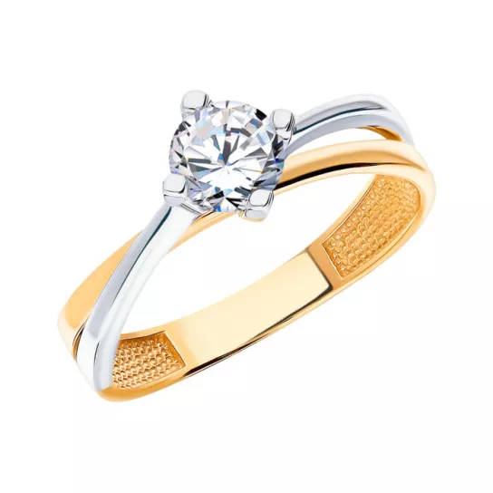 Кольцо с фианитом из золота