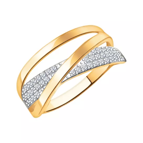 Кольцо с фианитом из золота