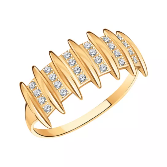 Кольцо с фианитом из золота