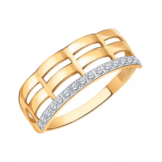 Кольцо с фианитом из золота