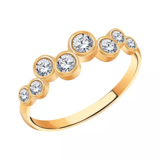 Кольцо с фианитом из золота