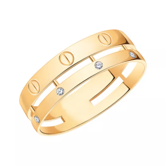 Кольцо с фианитом из золота