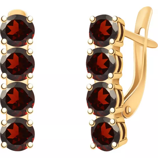 Серьги с фианитом из золота