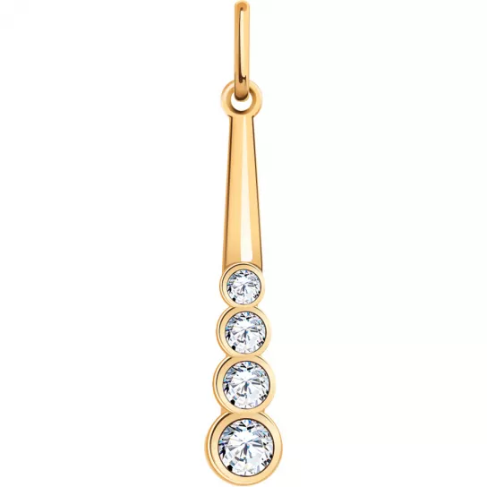 Подвеска с фианитом из золота