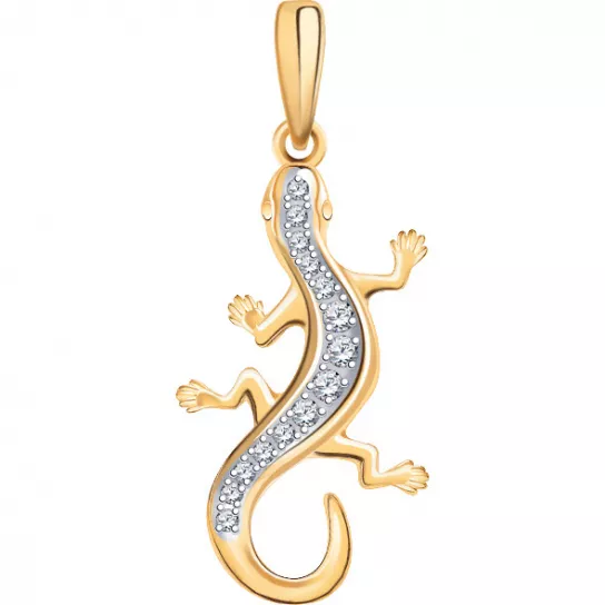 Подвеска с фианитом из золота