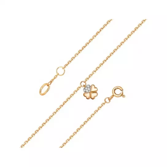 Браслет с фианитом из золота