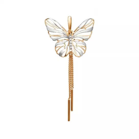 Подвеска с фианитом из золота