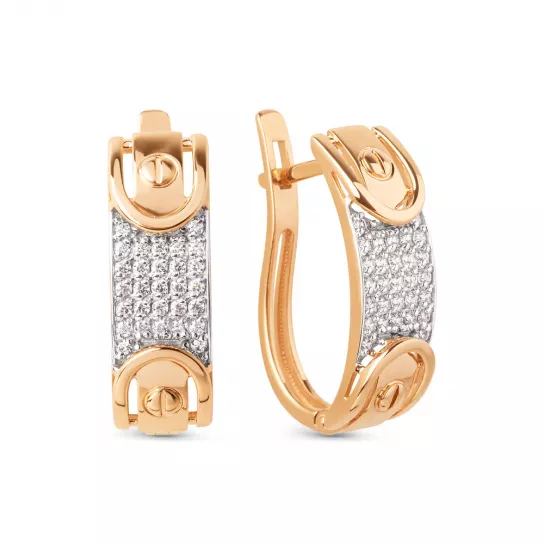 Серьги с фианитом из золота