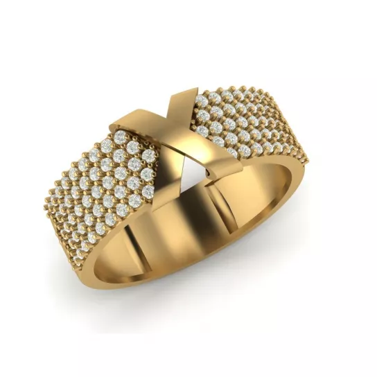 Кольцо с фианитом из золота