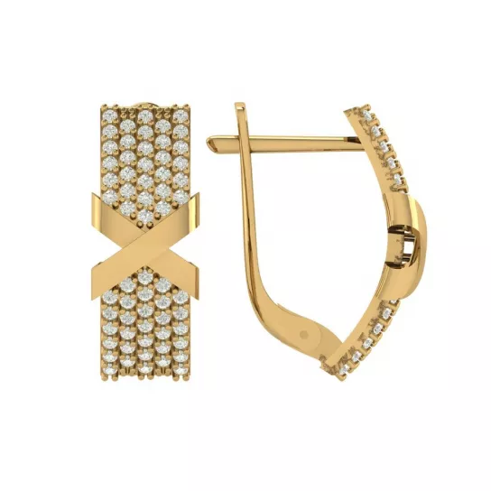 Серьги с фианитом из золота