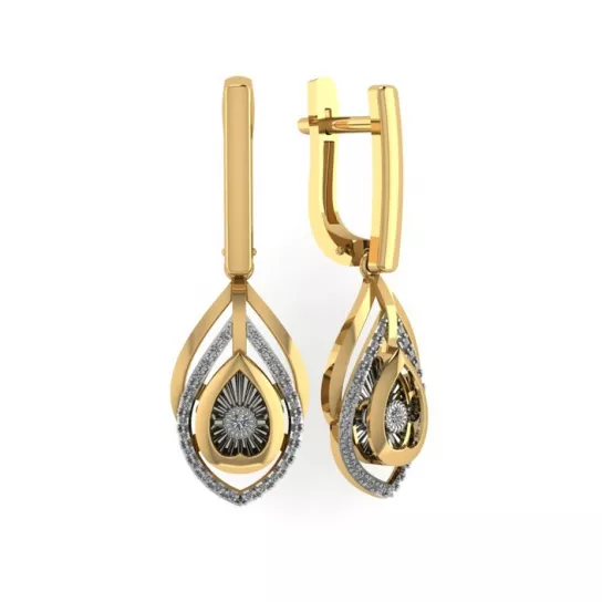 Серьги с бриллиантами из золота