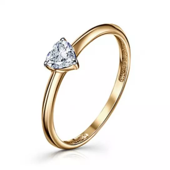 Кольцо с фианитом из золота