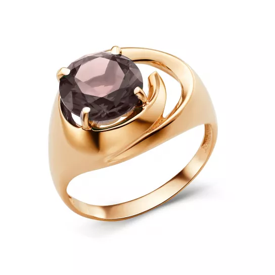 Кольцо с раухтопазом из золота