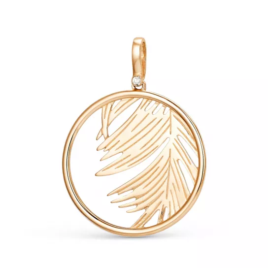 Подвеска с фианитом из золота