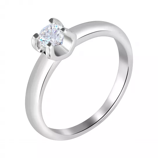 Кольцо с бриллиантами из серебра